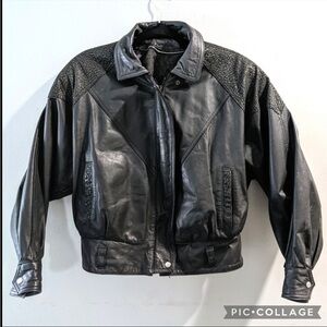 vintage 1980s leather jacket bomber style thinsulate moto